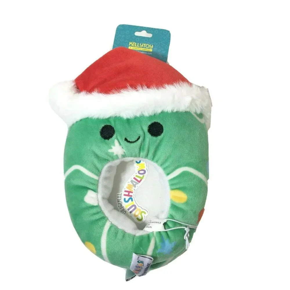 Squishmallows Kids Carol Tree Christmas Slippers Size 11-12 Green